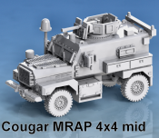 1:100 Scale - Cougar 4x4 Mid - Turret Open, Dome Retracted